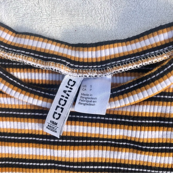 H&M Rib Knit Crop Top Striped Sz. Small - Picture 6 of 6
